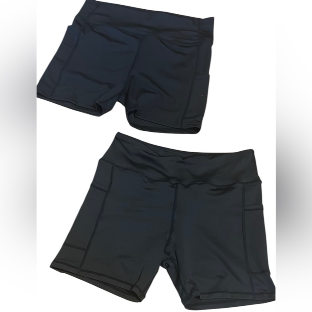 Bike Shorts High Waisted with Pockets set of 2